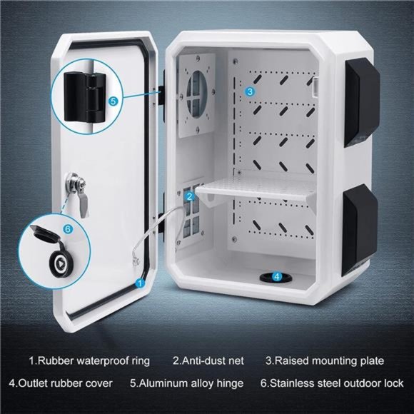 Outdoor Electrical Box, Aluminum Alloy Back Beam,  (15.7" x 11.8" x 7.9") - Picture 7 of 7